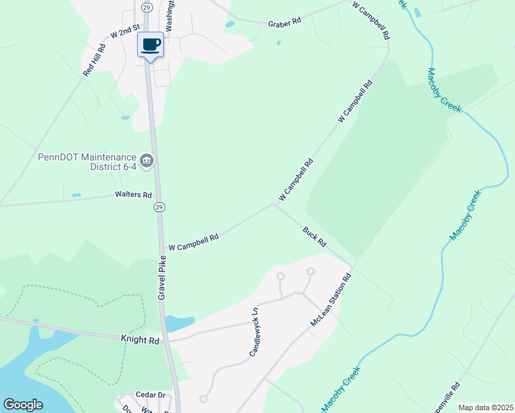 map of restaurants, bars, coffee shops, grocery stores, and more near 1358 West Campbell Road in Green Lane