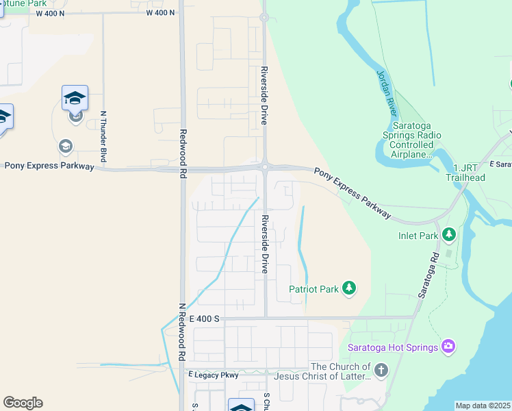 map of restaurants, bars, coffee shops, grocery stores, and more near 6925 North Redwood Road in Saratoga Springs