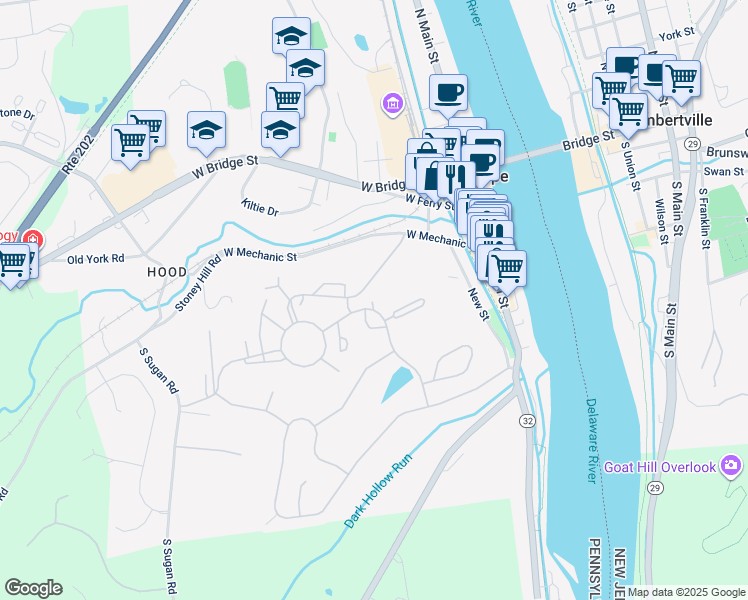 map of restaurants, bars, coffee shops, grocery stores, and more near 8 Smoke Rise in New Hope