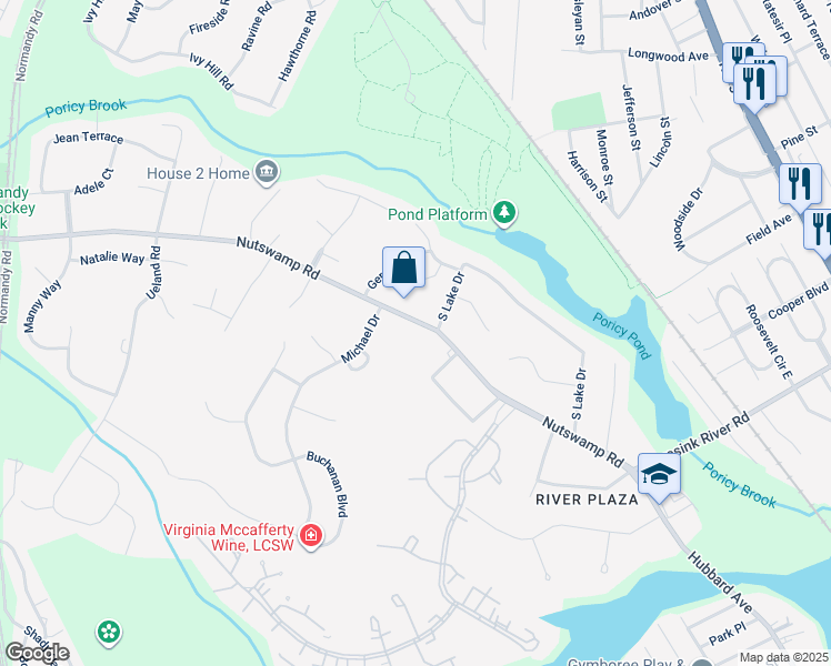map of restaurants, bars, coffee shops, grocery stores, and more near 768 Nutswamp Road in Red Bank