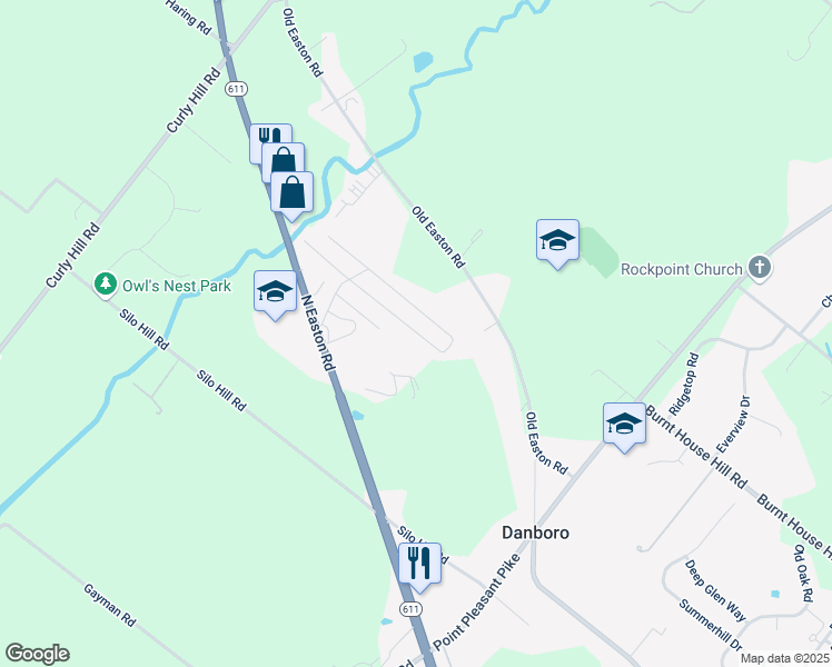 map of restaurants, bars, coffee shops, grocery stores, and more near 5091 Roseberry Drive in Doylestown