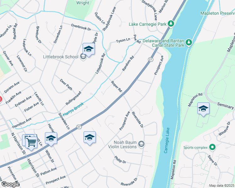 map of restaurants, bars, coffee shops, grocery stores, and more near 638 Princeton Kingston Road in Princeton