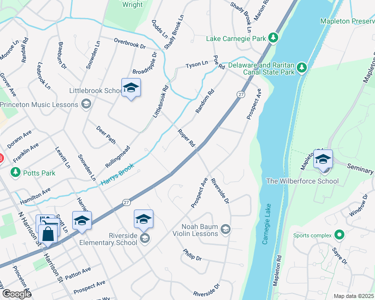 map of restaurants, bars, coffee shops, grocery stores, and more near 638 Princeton Kingston Road in Princeton