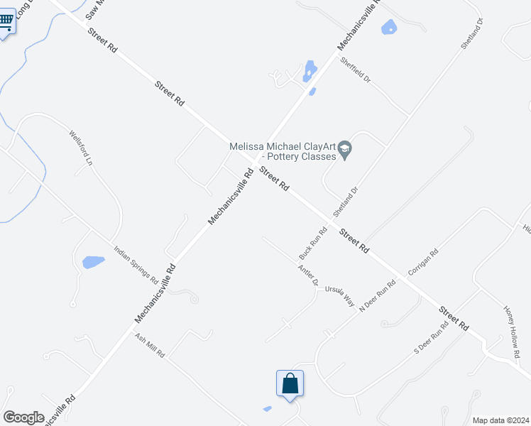 map of restaurants, bars, coffee shops, grocery stores, and more near 3242 Street Road in Doylestown
