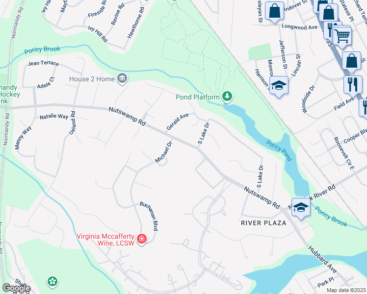 map of restaurants, bars, coffee shops, grocery stores, and more near 768 Nutswamp Road in Red Bank