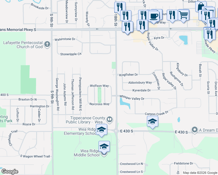map of restaurants, bars, coffee shops, grocery stores, and more near 4004 Campion St in Lafayette
