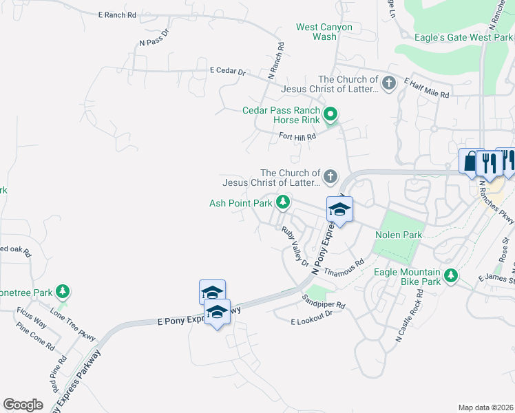 map of restaurants, bars, coffee shops, grocery stores, and more near 551 North 1520 East in Lehi