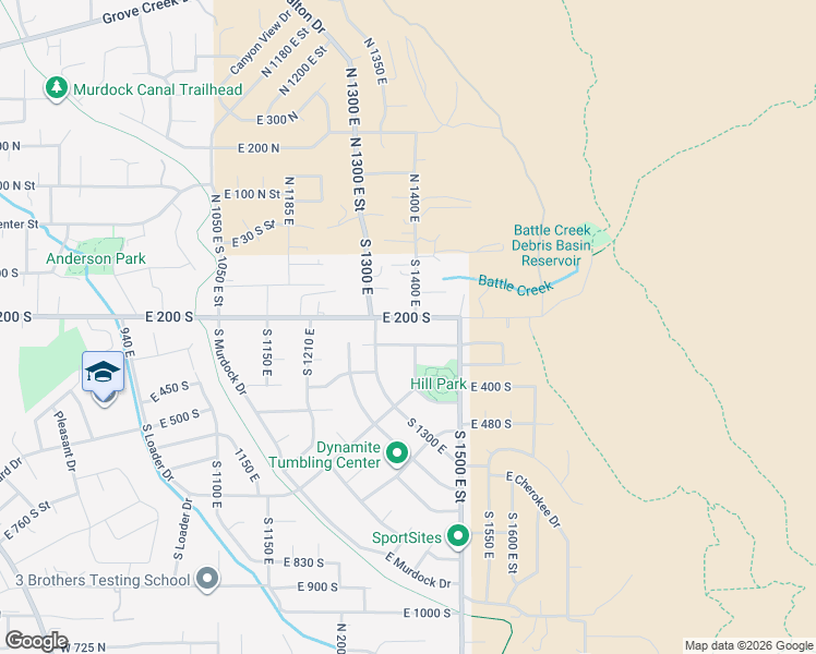 map of restaurants, bars, coffee shops, grocery stores, and more near 1390 East 200 South in Pleasant Grove