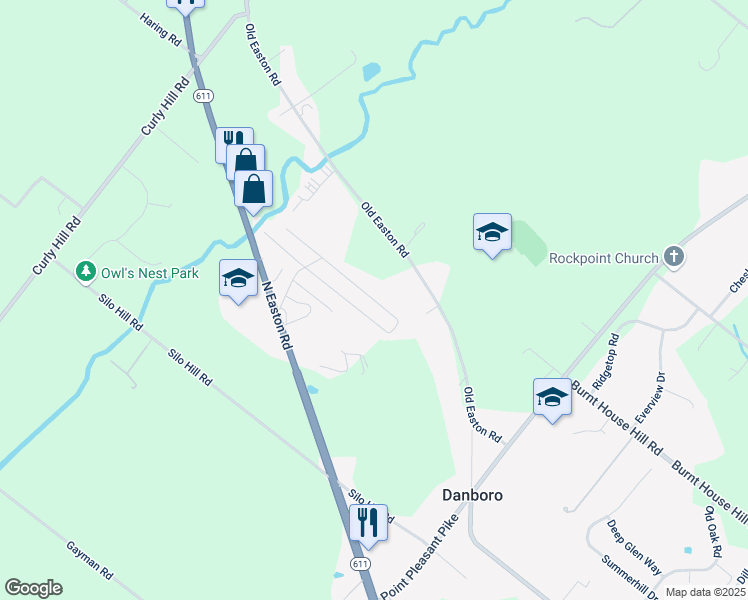 map of restaurants, bars, coffee shops, grocery stores, and more near 5110 Winterberry Drive in Doylestown