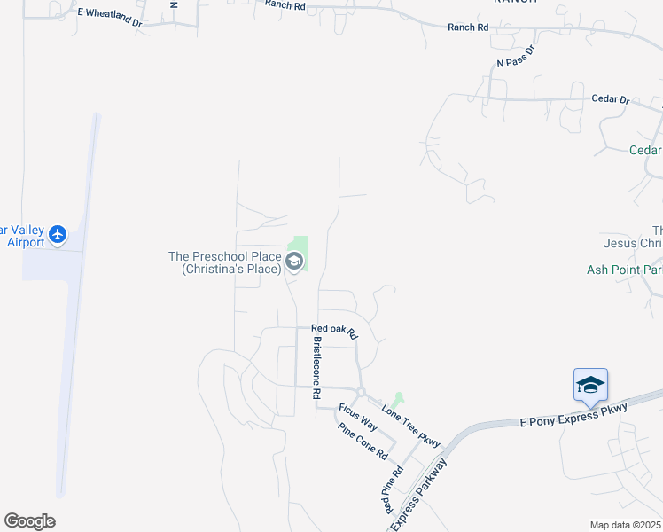 map of restaurants, bars, coffee shops, grocery stores, and more near 7926 Bristlecone Road in Eagle Mountain
