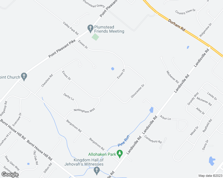 map of restaurants, bars, coffee shops, grocery stores, and more near 4841 Gloucester Drive in Doylestown
