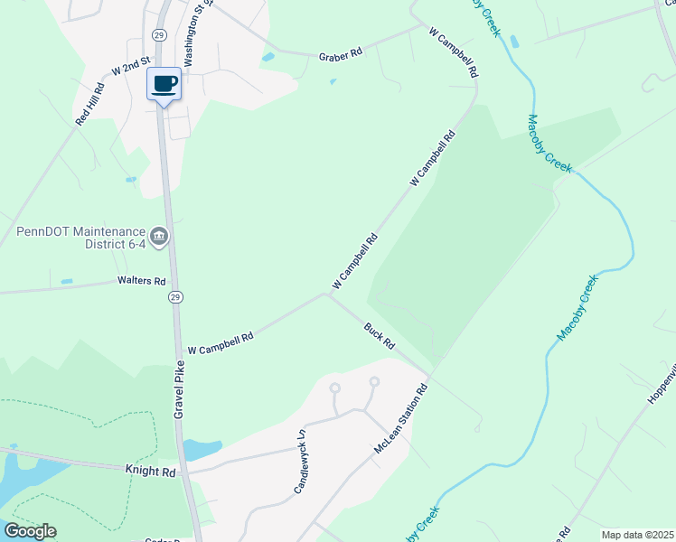 map of restaurants, bars, coffee shops, grocery stores, and more near 1344 West Campbell Road in Green Lane