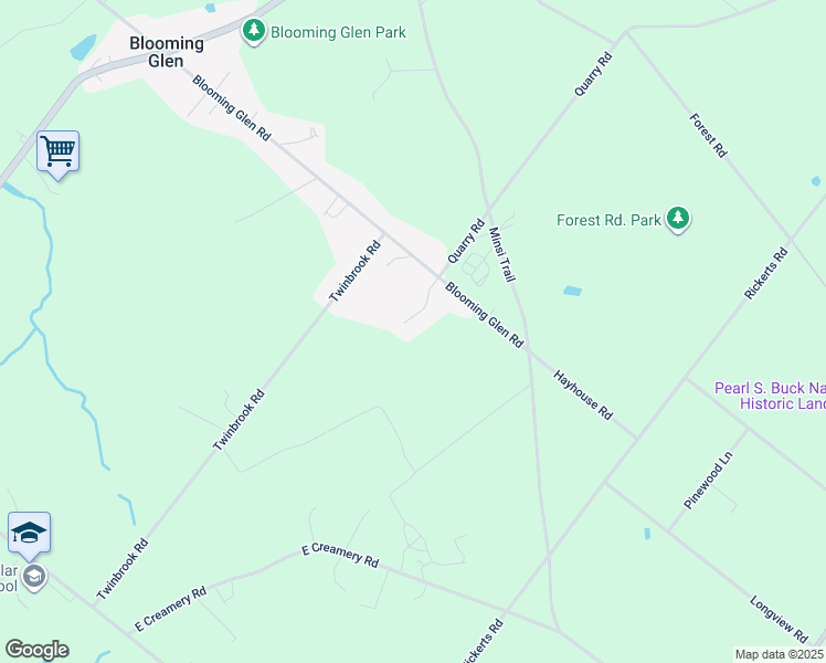 map of restaurants, bars, coffee shops, grocery stores, and more near 3 Quarry Road in Perkasie