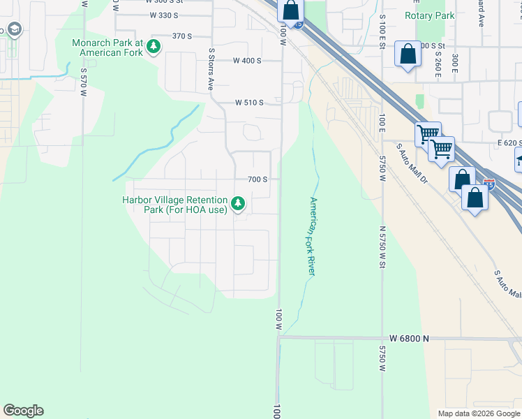map of restaurants, bars, coffee shops, grocery stores, and more near 136 West 840 South in American Fork