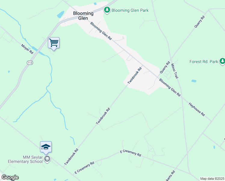 map of restaurants, bars, coffee shops, grocery stores, and more near 408 Twinbrook Road in Perkasie