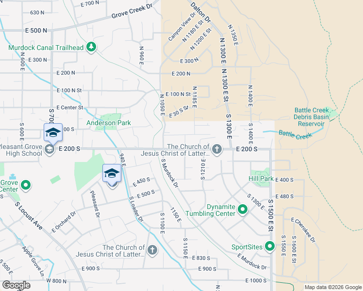 map of restaurants, bars, coffee shops, grocery stores, and more near 176 South 1150 East in Pleasant Grove