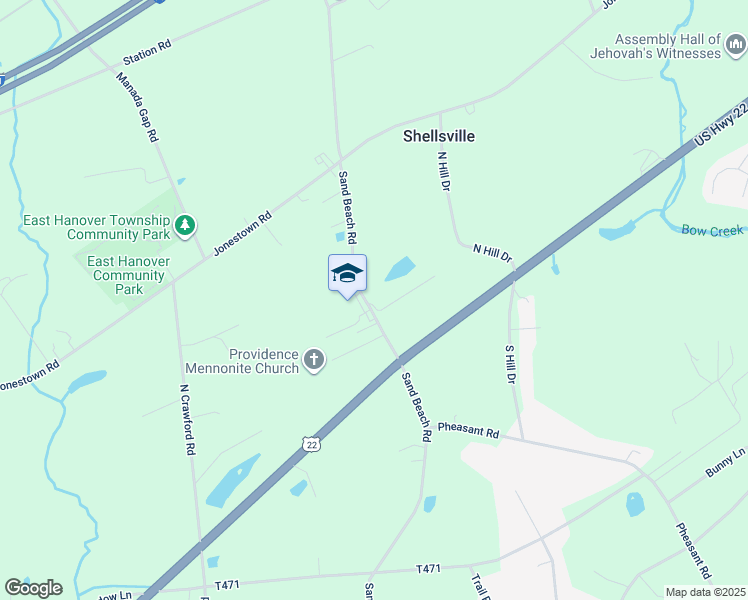 map of restaurants, bars, coffee shops, grocery stores, and more near 111 Sanjo Drive in Grantville