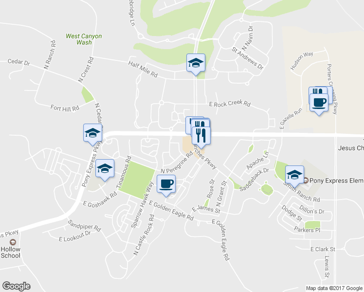 map of restaurants, bars, coffee shops, grocery stores, and more near 7948 Dundee Drive in Eagle Mountain