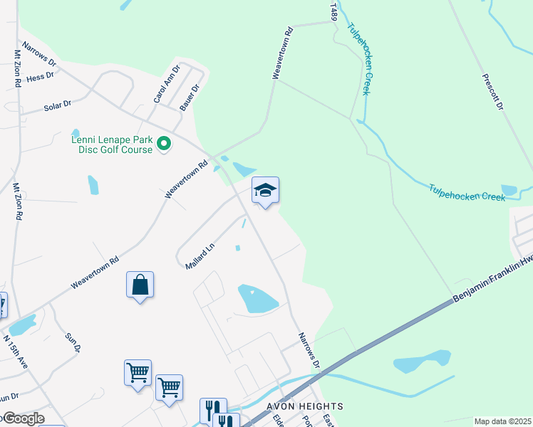 map of restaurants, bars, coffee shops, grocery stores, and more near 400 Narrows Drive in Lebanon