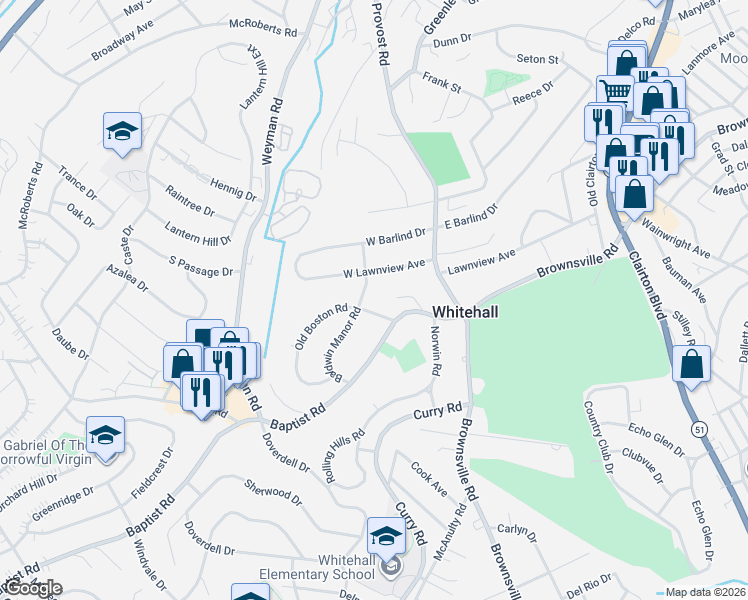 map of restaurants, bars, coffee shops, grocery stores, and more near 4629 West Lawnview Avenue in Pittsburgh