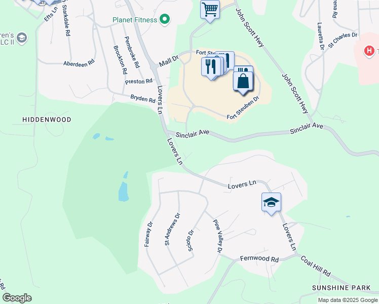 map of restaurants, bars, coffee shops, grocery stores, and more near 1852 Sinclair Avenue in Steubenville