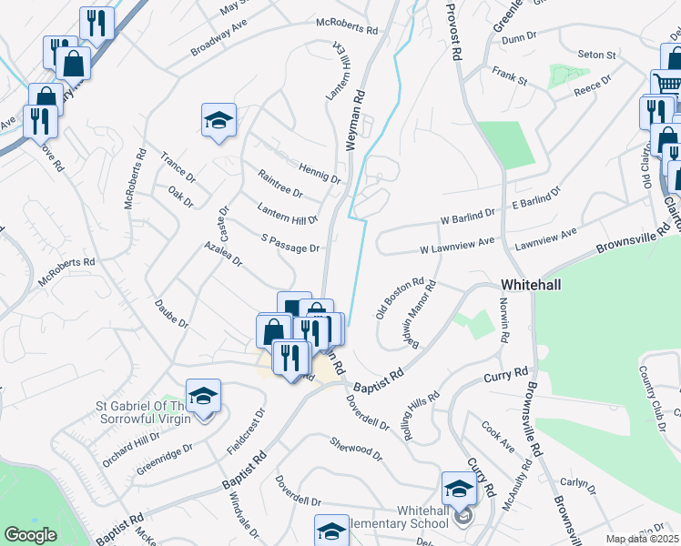 map of restaurants, bars, coffee shops, grocery stores, and more near 505 Weyman Road in Pittsburgh