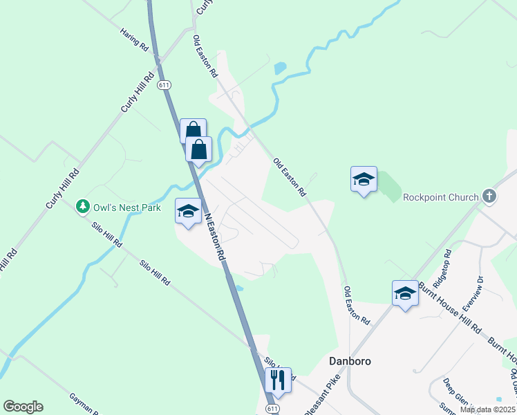 map of restaurants, bars, coffee shops, grocery stores, and more near 5248 Winterberry Drive in Doylestown