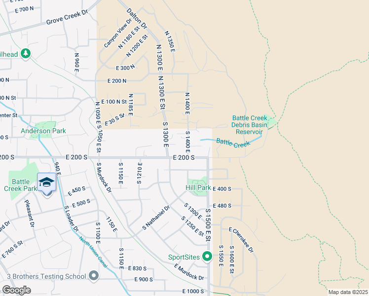 map of restaurants, bars, coffee shops, grocery stores, and more near 160 South 1400 East in Pleasant Grove