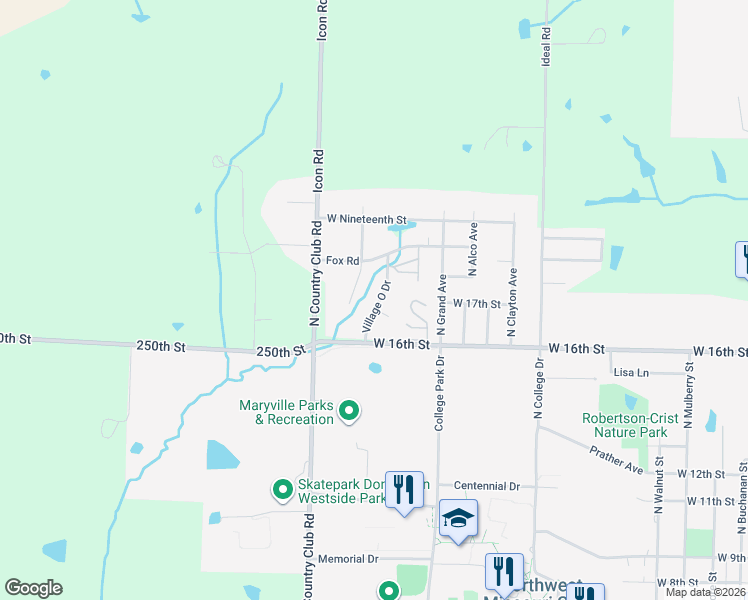 map of restaurants, bars, coffee shops, grocery stores, and more near 1725 Cypress Drive in Maryville