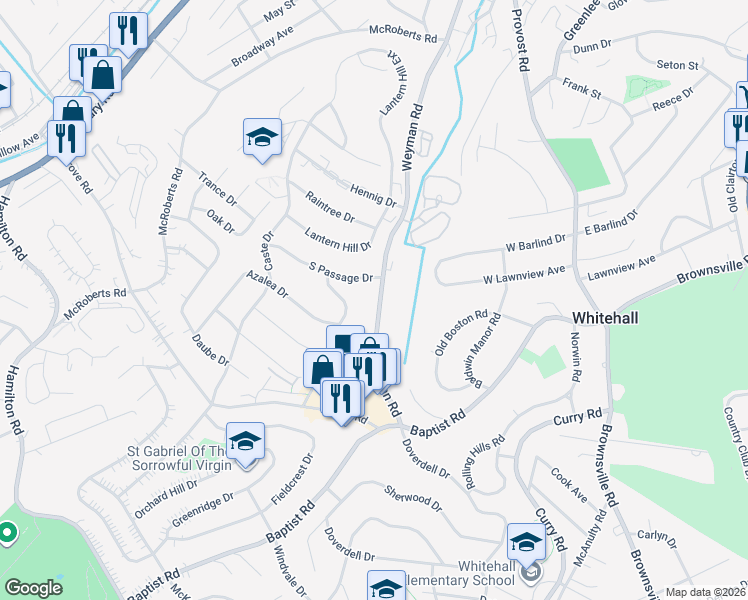 map of restaurants, bars, coffee shops, grocery stores, and more near 500 Weyman Road in Pittsburgh