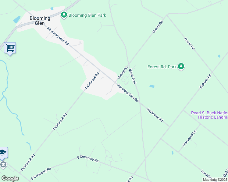 map of restaurants, bars, coffee shops, grocery stores, and more near 19 Quarry Road in Perkasie
