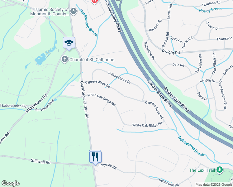 map of restaurants, bars, coffee shops, grocery stores, and more near 67 Cypress Neck Road in Middletown