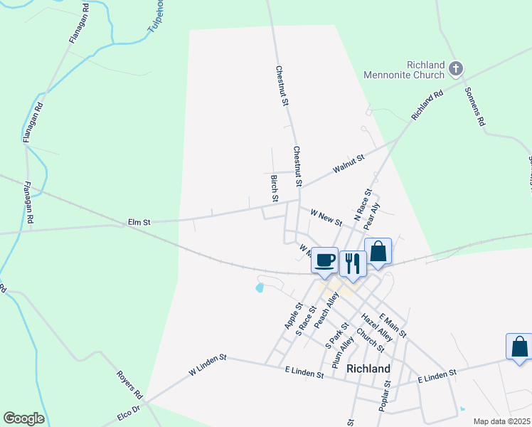 map of restaurants, bars, coffee shops, grocery stores, and more near 402 Elm Street in Richland