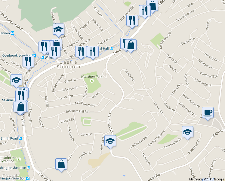 map of restaurants, bars, coffee shops, grocery stores, and more near 3410 Lockridge Road in Pittsburgh