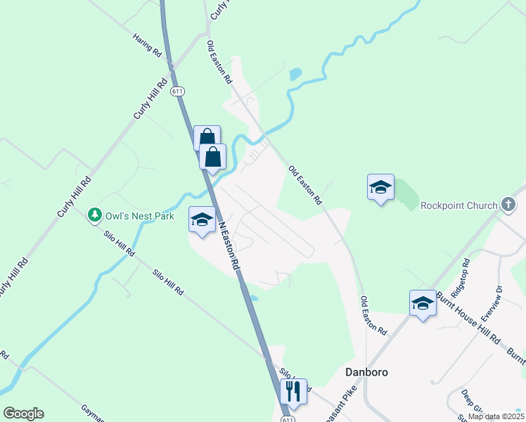 map of restaurants, bars, coffee shops, grocery stores, and more near 5277 Winterberry Drive in Doylestown