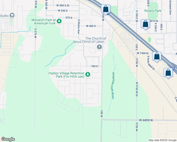 map of restaurants, bars, coffee shops, grocery stores, and more near 723 240 West in American Fork