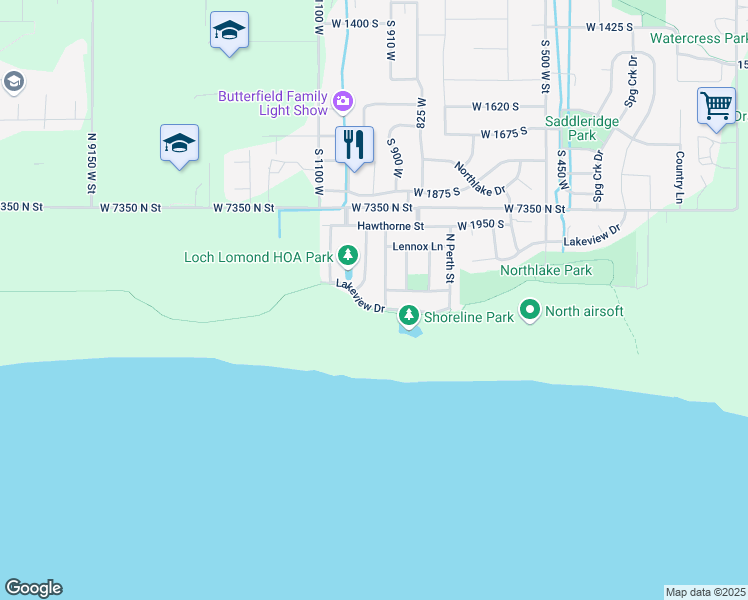 map of restaurants, bars, coffee shops, grocery stores, and more near 2181 Lakeview Drive in Saratoga Springs