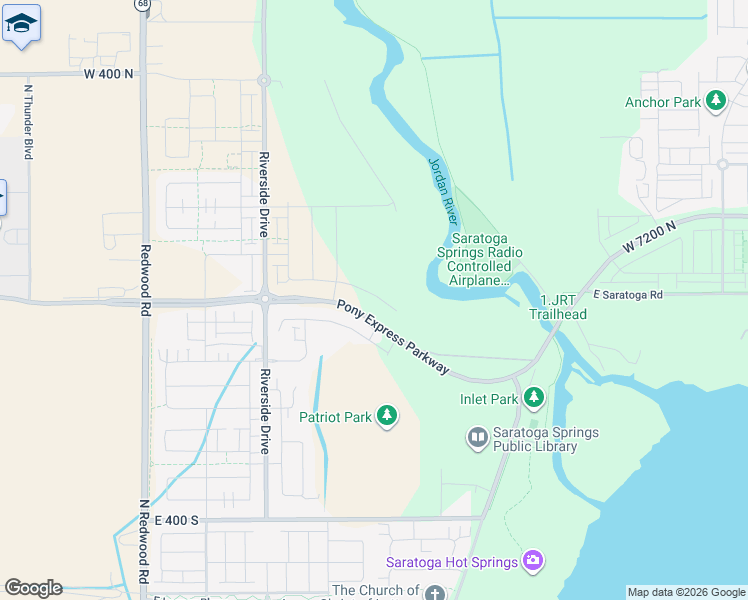 map of restaurants, bars, coffee shops, grocery stores, and more near 10100-10498 West 2400 South in Saratoga Springs