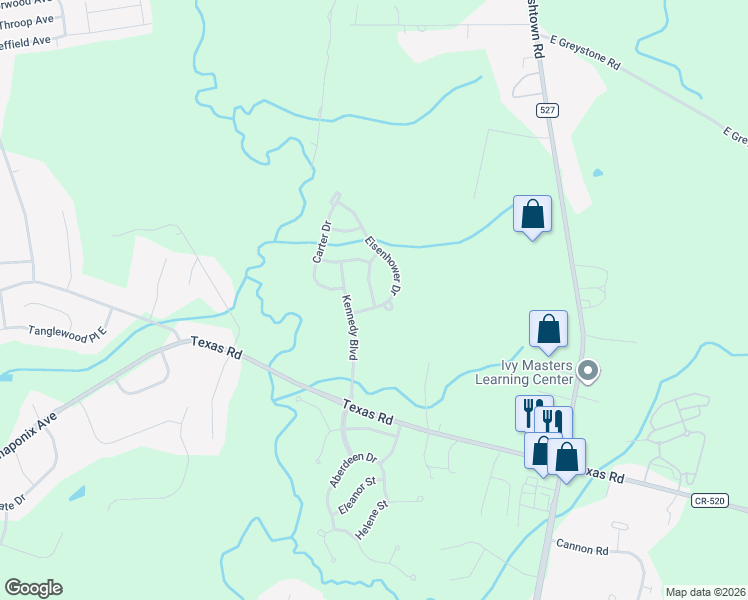 map of restaurants, bars, coffee shops, grocery stores, and more near 11 Eisenhower Drive in Old Bridge
