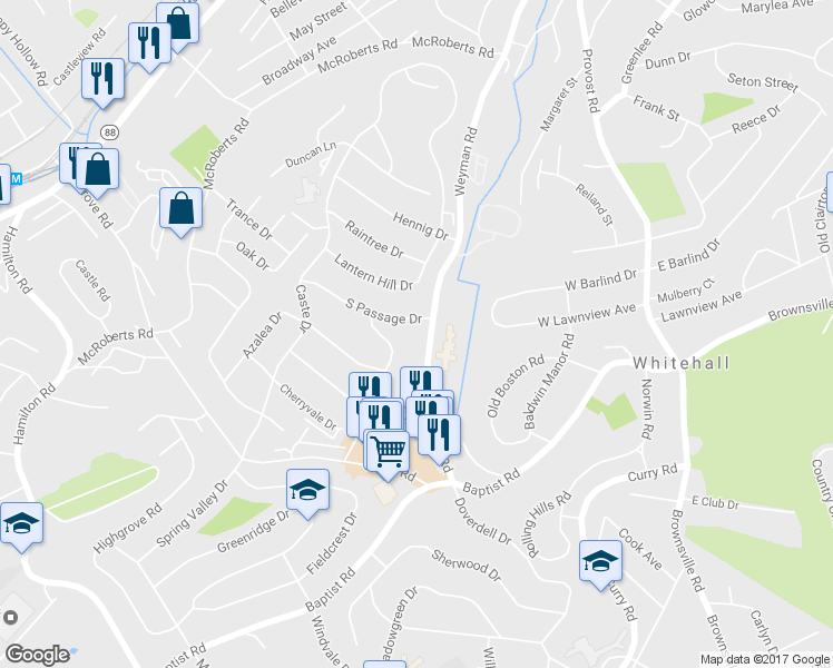 map of restaurants, bars, coffee shops, grocery stores, and more near 500 Weyman Rd in Pittsburgh