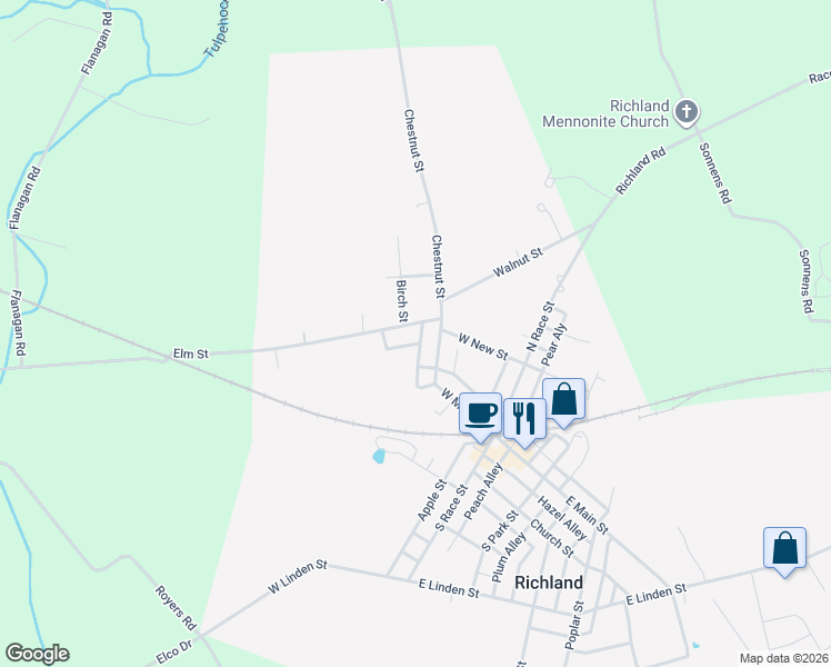 map of restaurants, bars, coffee shops, grocery stores, and more near 306 Elm Street in Richland