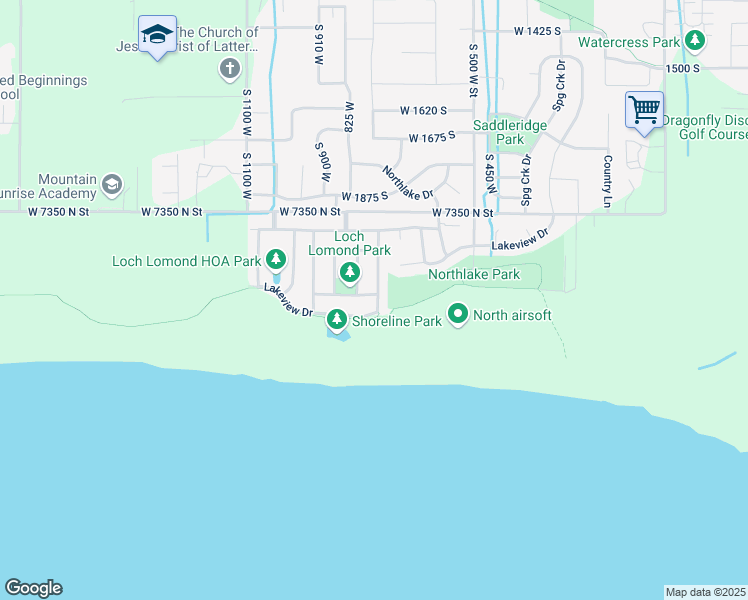 map of restaurants, bars, coffee shops, grocery stores, and more near 2278 Loch Lomond Drive in Lehi