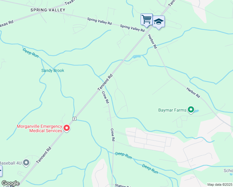 map of restaurants, bars, coffee shops, grocery stores, and more near Goshawk Court in Marlboro Township