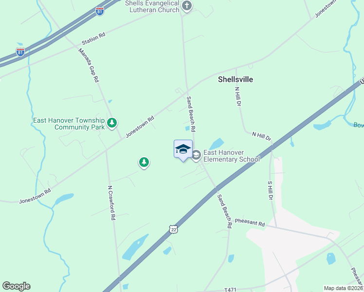 map of restaurants, bars, coffee shops, grocery stores, and more near 2705 Sand Beach Road in Grantville