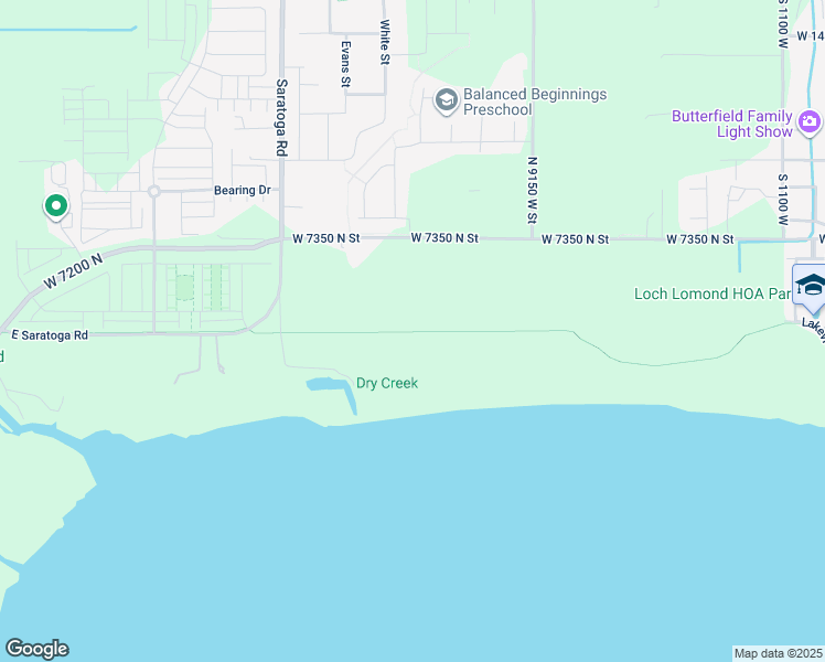 map of restaurants, bars, coffee shops, grocery stores, and more near Utah Lake Parkway Trail in Saratoga Springs