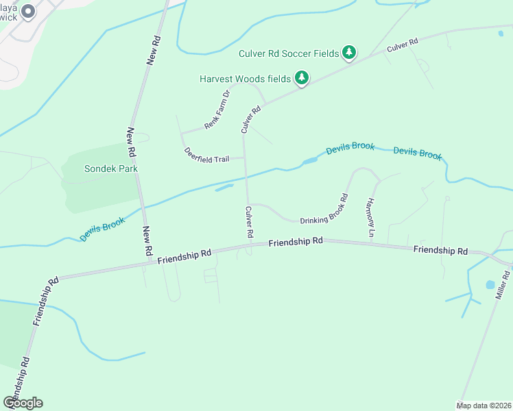 map of restaurants, bars, coffee shops, grocery stores, and more near 3 Drinking Brook Road in South Brunswick Township