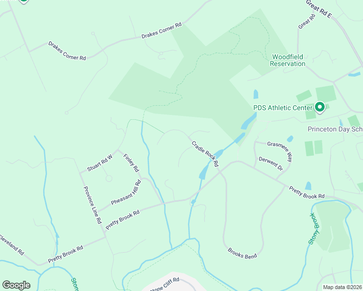 map of restaurants, bars, coffee shops, grocery stores, and more near 18 Katies Pond Road in Princeton