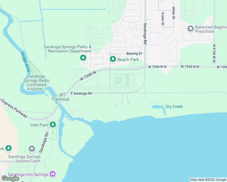 map of restaurants, bars, coffee shops, grocery stores, and more near 1053 East Batten Court in Saratoga Springs