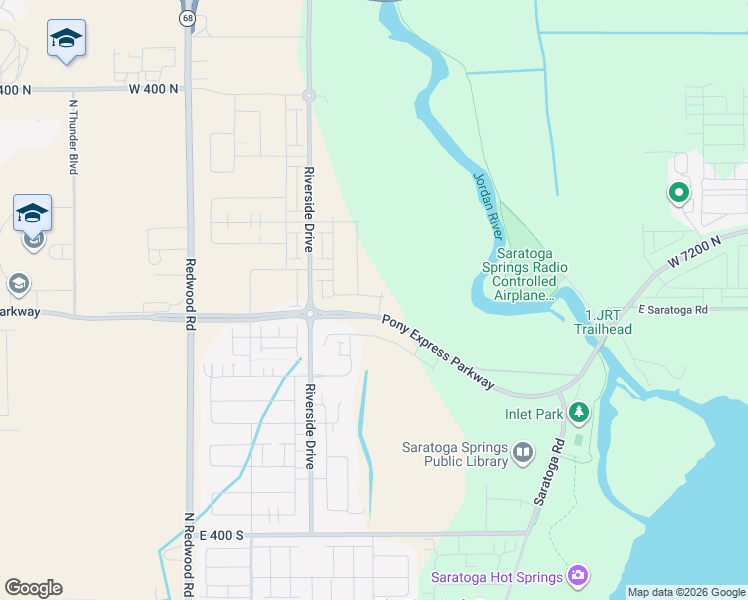 map of restaurants, bars, coffee shops, grocery stores, and more near 323 Kanab Creek Dr in Saratoga Springs