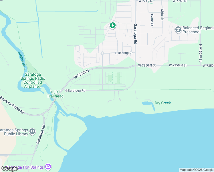 map of restaurants, bars, coffee shops, grocery stores, and more near 1067 East Batten Court in Saratoga Springs